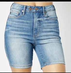 Judy Blue High Waist Bermuda Jean Shorts - Picture 1 of 4