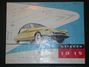 Citroen ID 19 - Hydropneumatique - Plaquette pub années 60 - Caractéristiques - Foto 1 di 2