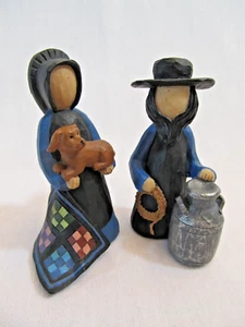 Amish Man & Woman Quilt Dog Rope Milk Can ~ Esther O’Hara 09 ~ Retired - Picture 1 of 13