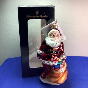 1999 NEU mit Etikett/Box CHRISTOPHER RADKO -ON THE LOOKOUT Weihnachtsmann Glas Ornament - Bild 1 von 8