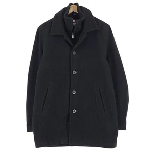Vintage Chaps Black Wool Blend Coat Breathable Casual Mens Gb9 Size S Small - Picture 1 of 7