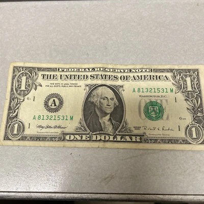 1995 $1 One Dollar Bill Federal Reserve Note  Vintage Rare 29 years old - Image 1 of 4