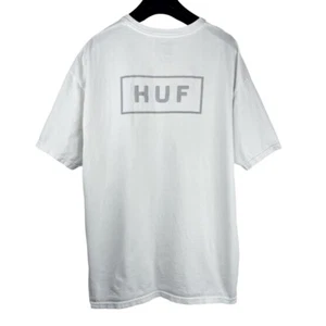 T-shirt bianca uomo HUF grande logo HUF dietro piccola sul pettoXL - Foto 1 di 6