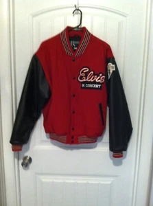 Chaqueta Universitaria Elvis Presley In Concert Lana Con Mangas de Cuero Talla M/M TCB - Imagen 1 de 12