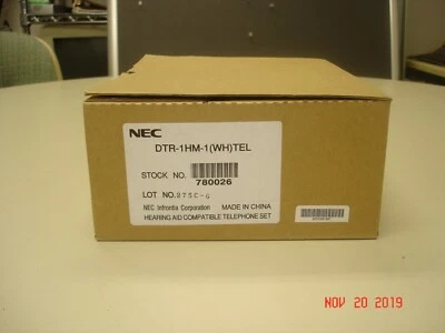 NEW NEC DTR-1HM-1 SINGLE LINE WHITE OFFICE TELEPHONE W/ HANDSFREE MONITOR IN BOX - Image 1 of 4