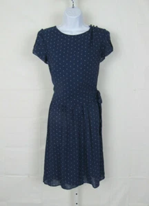 VTG 1960s JENNY BLUE OVERLAP SECRETARY DRESS & SEWN ON BELT - Picture 1 of 10