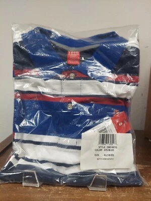 Camisa Polo Izod Juvenil Azul Rayas XL 18/20 Manga Corta 100% Algodón Nueva en Paquete Nueva con Etiquetas Foto 1 de 4