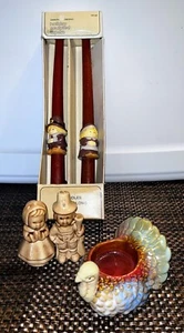 VINTAGE THANKSGIVING PILGERKERZEN, SALZ- & PFEFFERSTREUER UND KERZENHALTER - Bild 1 von 4