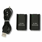 Rechargeable Battery + Usb Charger Cable Pack For Xbox 360 Wireless Controller