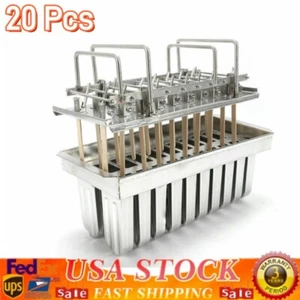 Molde de acero inoxidable 20 piezas Ice Pop Lolly helado palo soporte molde superior - Imagen 1 de 11