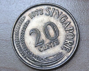 1972 Singapore 20 Cents Swordfish - Picture 1 of 2