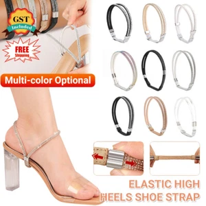 Elastic High Heels Shoe Strap Rhinestone Elastic High Heel Anti Loose Straps - Picture 1 of 21