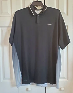 Nike Tiger Woods Collection Dri Fit XL Polo Shirt Gray/Black Ombre Golf - Picture 1 of 11