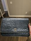 Authentic Chanel Blue Camellia Wallet On Chain, Crosbody Bag, WOC-MUST SELL