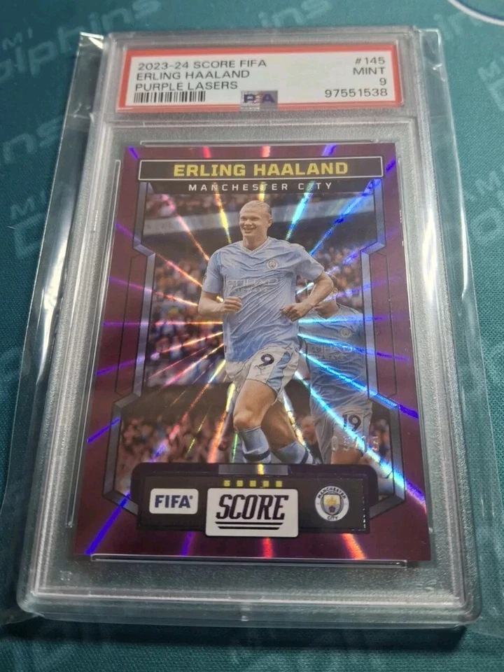 2023/24 Panini Score FIFA Purple Laser #145 Erling Haaland Manchester City /15 - Image 1 of 2
