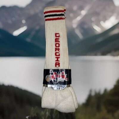NOS VTG Socks Georgia Bulldogs UGA Tube NCAA Dawgs Football 9-11 80's USA - Image 1 of 4