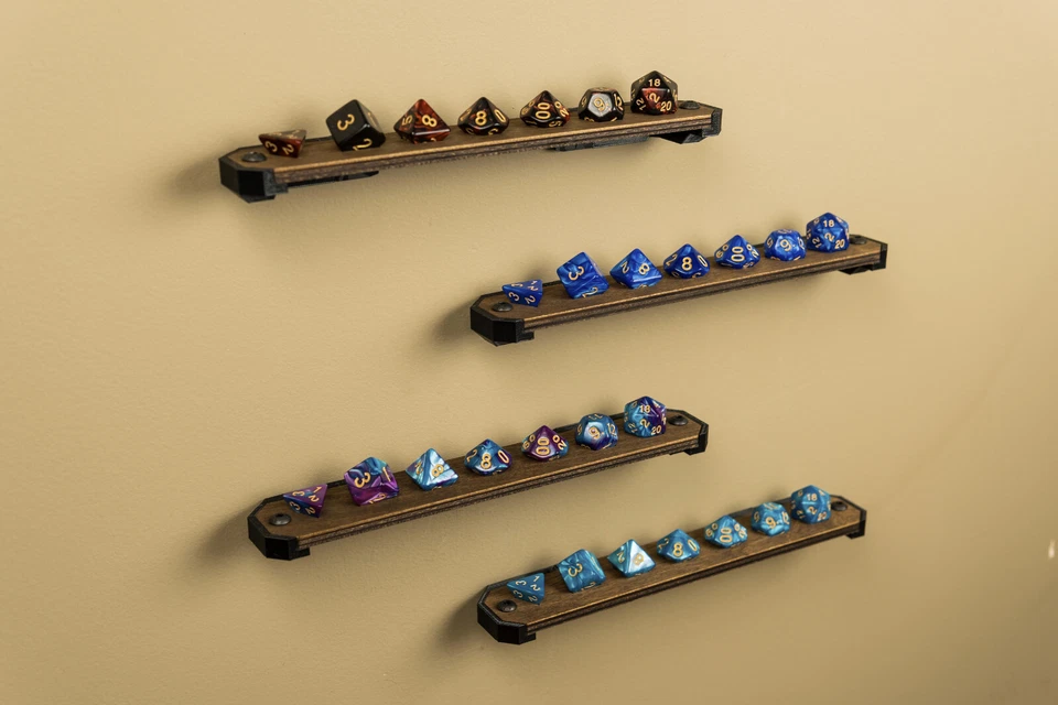 Floating Dice Display Shelf | RPG Wall Mount | D&D Dice Holder | Apartment - Image 1 of 4