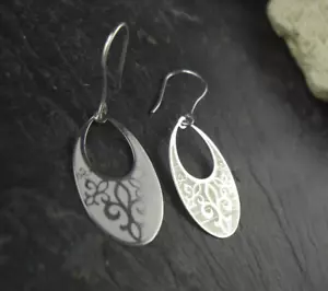 Pendientes rodiados bonitos adornos plata de ley 925 - Imagen 1 de 2