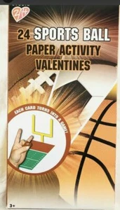 24 Sport Ball Papier Aktivität Valentinstag Karten - Bild 1 von 2