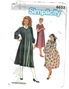 Simplicity Sewing Pattern 6653 Misses Maternity Dress 3 Styles Size 8 Vtg 90's - Picture 1 of 4