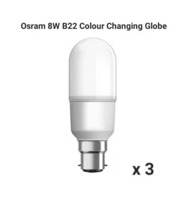 Osram 8W B22 850 Lumens LED Warm White Daylight Slim Stick Bulb - 3 Pack - Picture 1 of 3