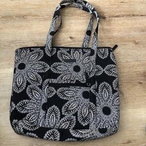Vera Bradley Large Vera Tote Blanco Bouquet Shoulder Purse - Picture 1 of 6
