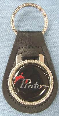 Black Ford PINTO Black Leather #3177 Key ring Key Fob 1976 1977 1978 1979 1980  - Image 1 of 4