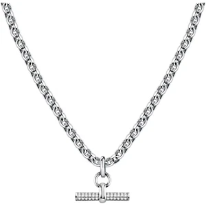 COLLANA DONNA MORELLATO MODELLO ABBRACCI CON ZIRCONI SAUC11,CATENA ACCIAIO 45 Cm - Foto 1 di 5