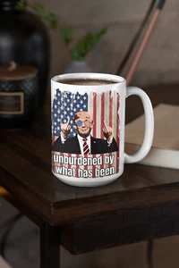Unburdened by what has been weiße Hochglanz Tasse Trump 2024 Take America Back MAGA - Bild 1 von 9