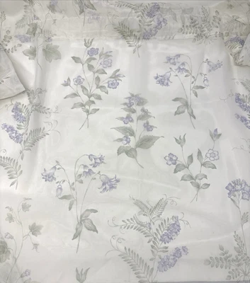 2 paneles de cortina transparentes Laura Ashley flores púrpuras cottagecore varilla bolsillo Foto 1 de 4