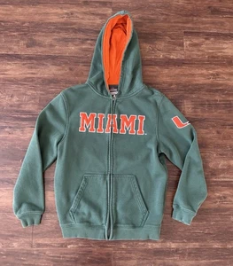 Vintage Miami Hurricanes Zipper Jacket Youth M (12-14) Green UM - Picture 1 of 4