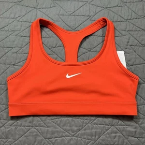 Nike Girls Pro Dri-Fit Swoosh Orange Sports Bra Light Support Non-padded Medium - Picture 1 of 6