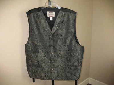 Two Frontier Clothing Company Men's XXL Vest Grey and Red Paisley Western - Image 1 of 4