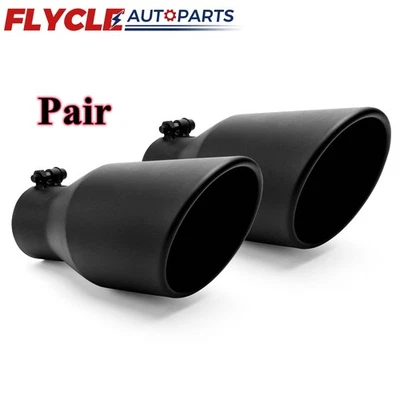 Par de punta de escape de 2,5 pulgadas 2 1/2" entrada 4" salida 9" longitud tubo de acero inoxidable Foto 1 de 4