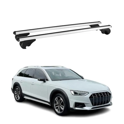 Portaequipajes barras transversales de techo bloqueables para Audi A4 Allroad 2017-2024 gris Foto 1 de 4