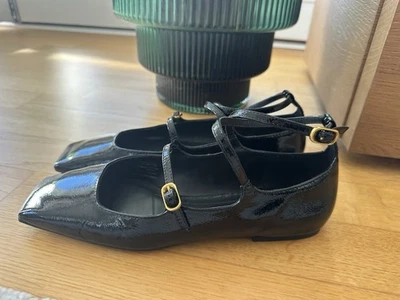 Massimo Dutti Ballerinas schwarz Lack Gr.39 - Bild 1 von 4