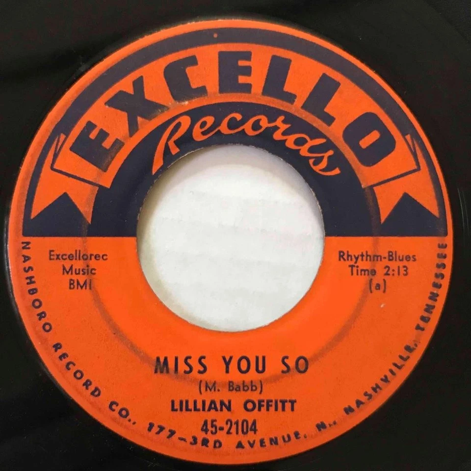 LILLIAN OFFITT Miss You So / If You Only Knew EXCELLO Blues - Image 1 of 1