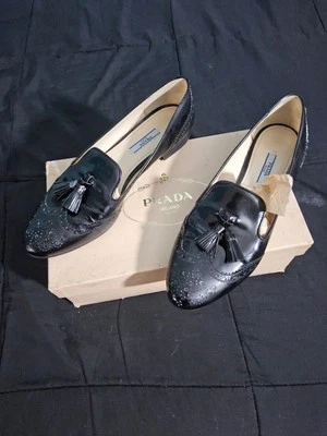 Mens Authentic PRADA Black SLIP ON loafers Size 40- 8 1/2 - Image 1 of 4