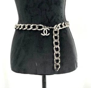 CHANEL Chain Link CC Logo Belt Heavy Adjustable B13K Authentic - Picture 1 of 9