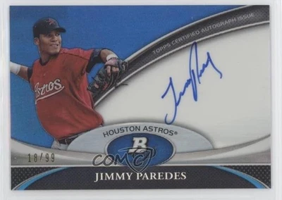 2011 Bowman Platinum Prospect Blue Refractor /99 Jimmy Paredes Rookie Auto RC - Image 1 of 2