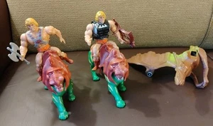 Vintage Masters Of The Universe 2 He Man & 2 Battle Cats , Parts For Pterodactyl - Picture 1 of 24