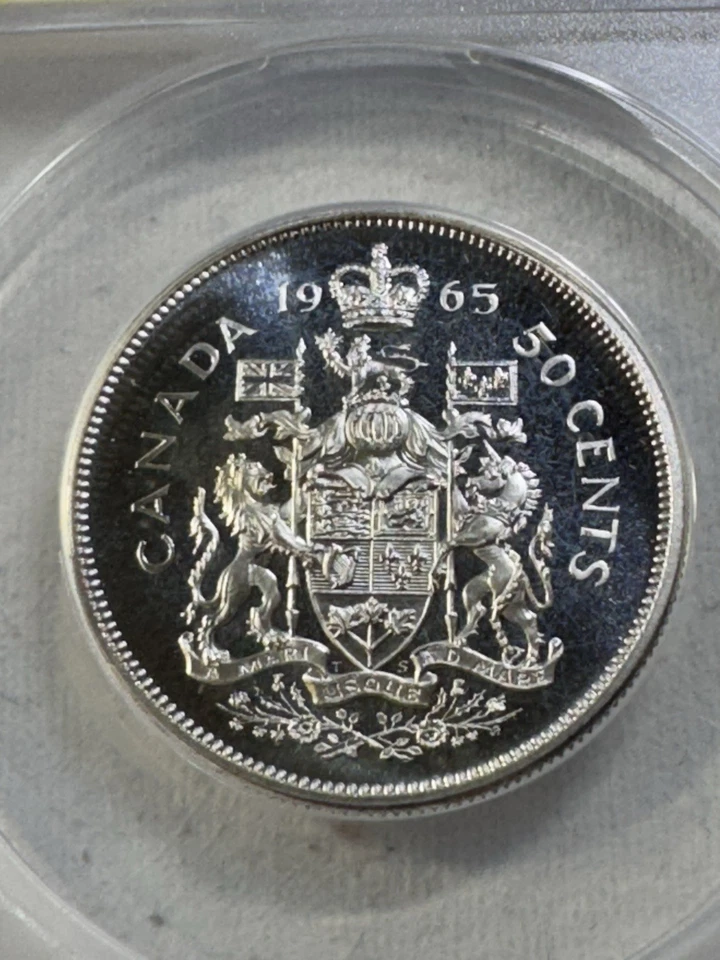 1965 Canada 50 Cents Proof Like Silver Coin Graded MS 66 Cameo by ANACS - Image 1 of 4