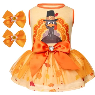 Vestido de Día de Acción de Gracias para Perro Pavo Pequeño Cachorro Ropa Tul Perro Vestidos Holidos... Foto 1 de 4