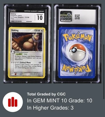 Pokemon EX Power Keepers 13/108 Slaking Holo Rare 2007 Colorless CGC 10 GEM MINT - Image 1 of 3
