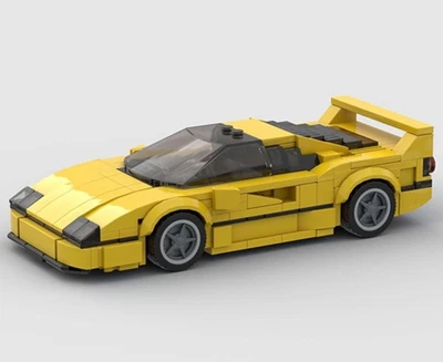 Custom MOC Lego Ferrari F40 Classic Supercar 372 Piece Building Brick Car - Image 1 of 4