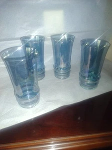 Vintage Blue Depression Glass Dunbar Flint Glass Flat Tumbler 5 1/2” Tall EUC - Picture 1 of 5
