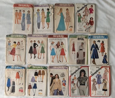 Vintage Ladies Dressmakers Patterns "Simplicity" x14, various styles/sizes 1970s - Image 1 of 4