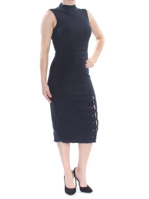 XOXO Mujer Negro Cuello Simulado Con Cordones Midi Ropa para Trabajar Vestido Vaina S Foto 1 de 4