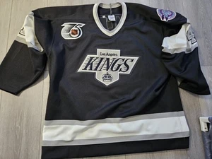CCM LA Kings 92-93 Semchuk Game Issued GI Jersey 25th 75th Anniversary Patches - Picture 1 of 8