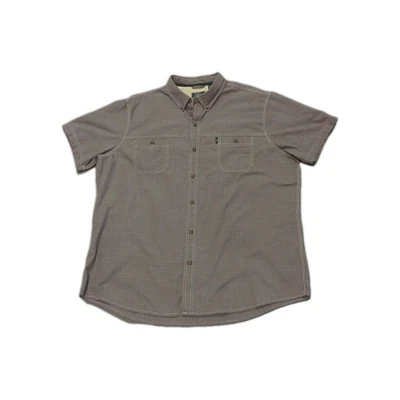 G.H. BASS Shirt Mens 2XL Short Sleeve Brown Plaid Button Down Camp XXL - Image 1 of 4